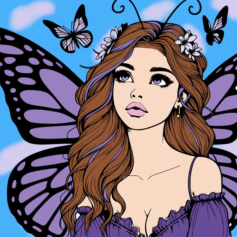 butterfly fairy realistic girl