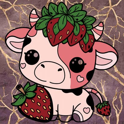 cute strawberry cow