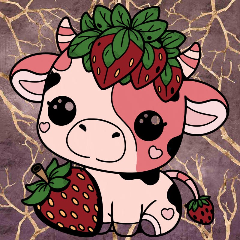 cute strawberry cow