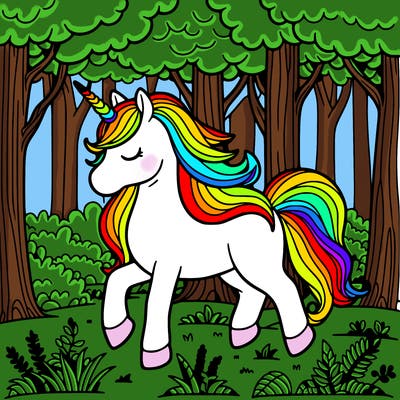 unicorn in the forest
