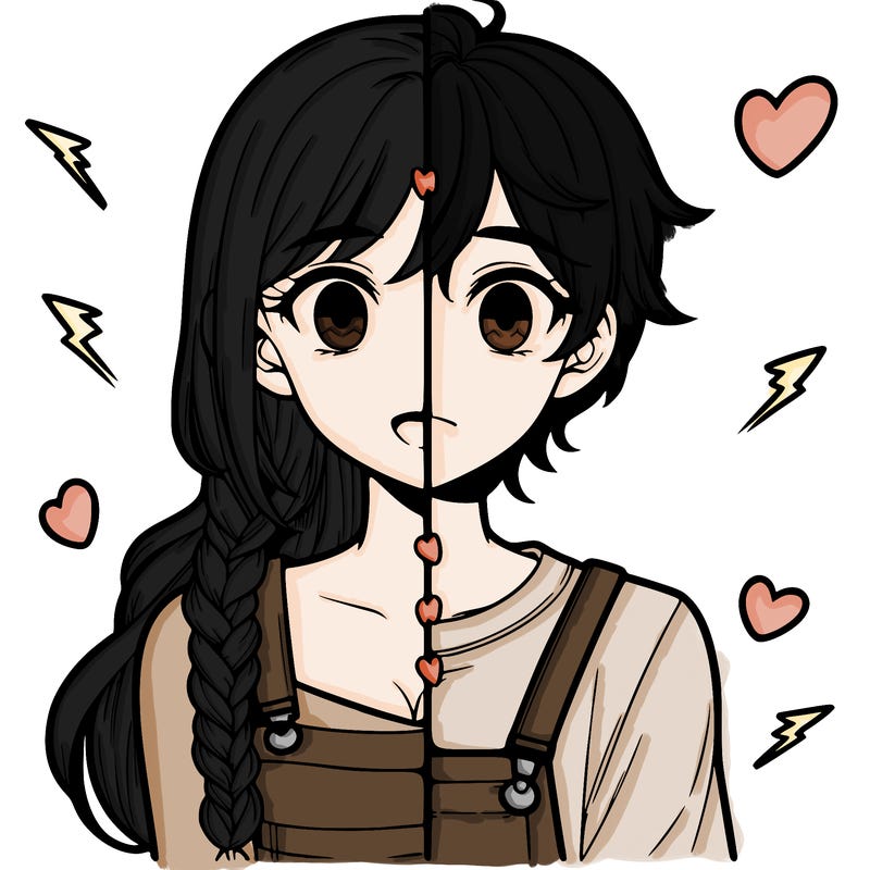 realistic girl boy split