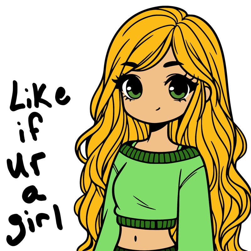 girl with long hair and a crop top with a sweater