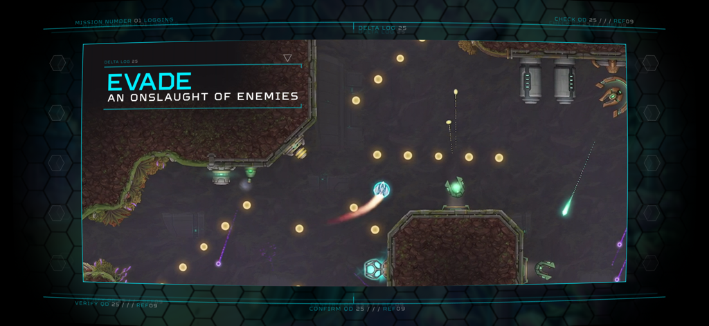 Raider - Spaceship evading enemy projectiles in a cavern in Raider game