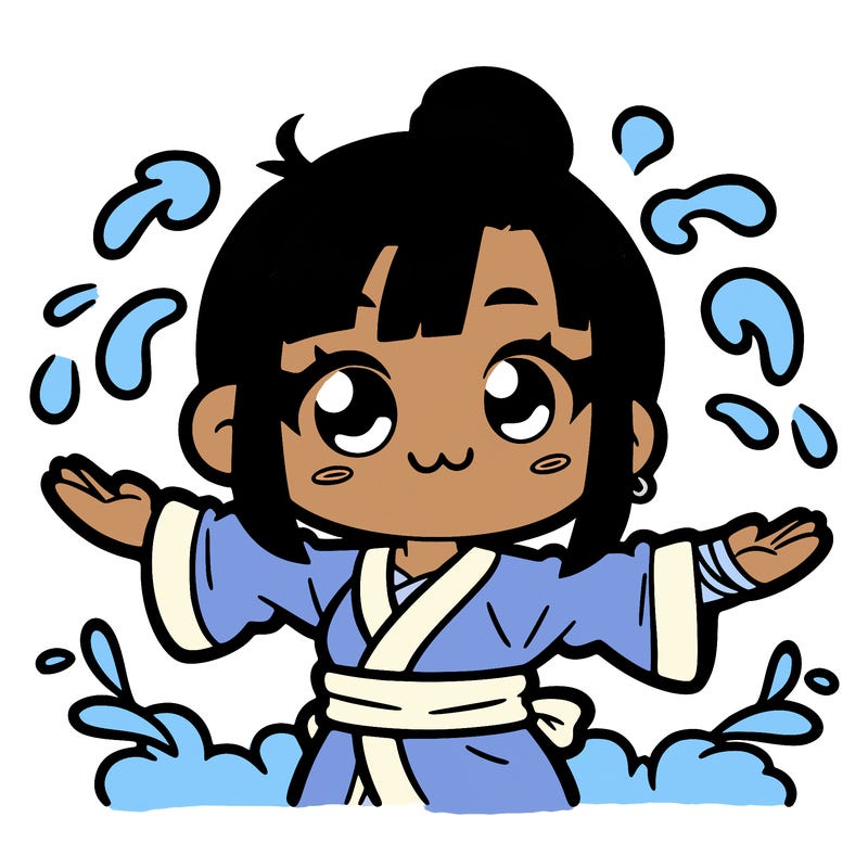 super cute girl water bender