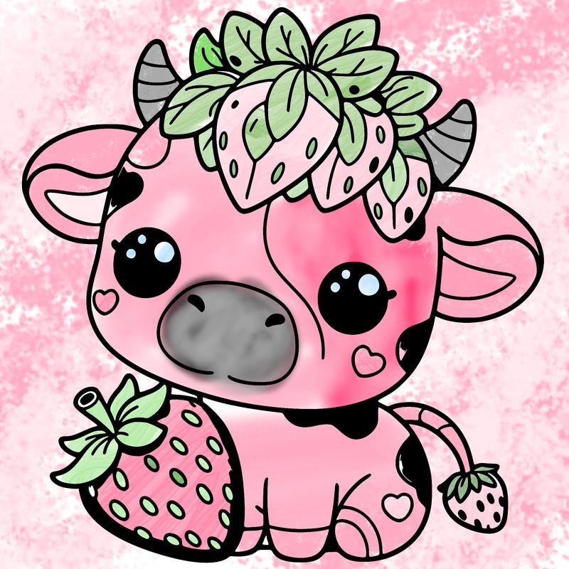 cute strawberry cow