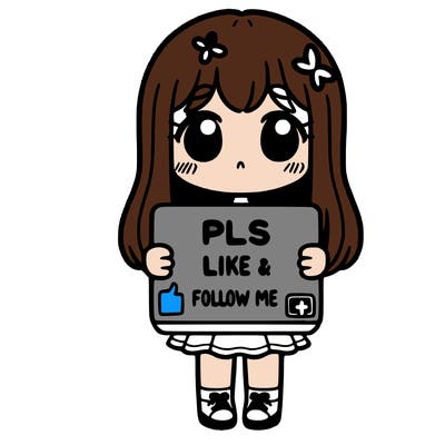 girl holding a sign that says pls like and follow me