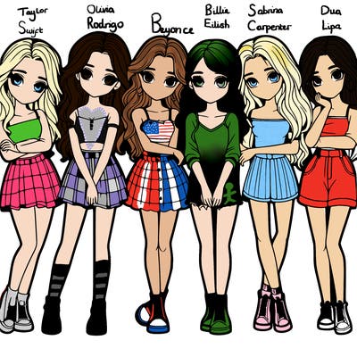 a group of girls realistic