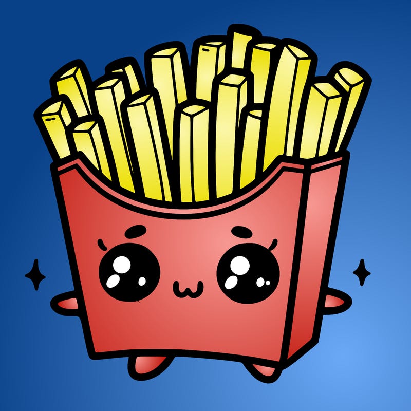 a cute. french fries