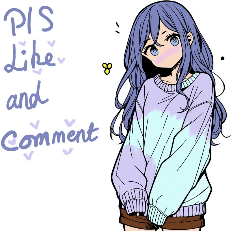 manga teen girl  in a sweater and baggy pants