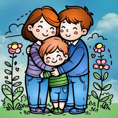 parents hugging