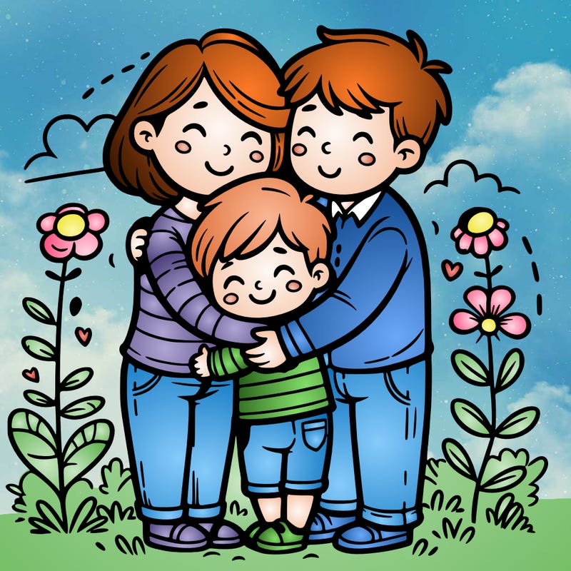 parents hugging