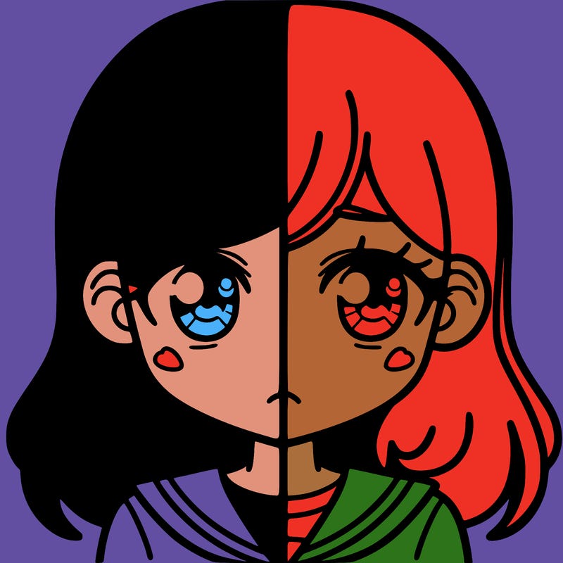 a split of a girl