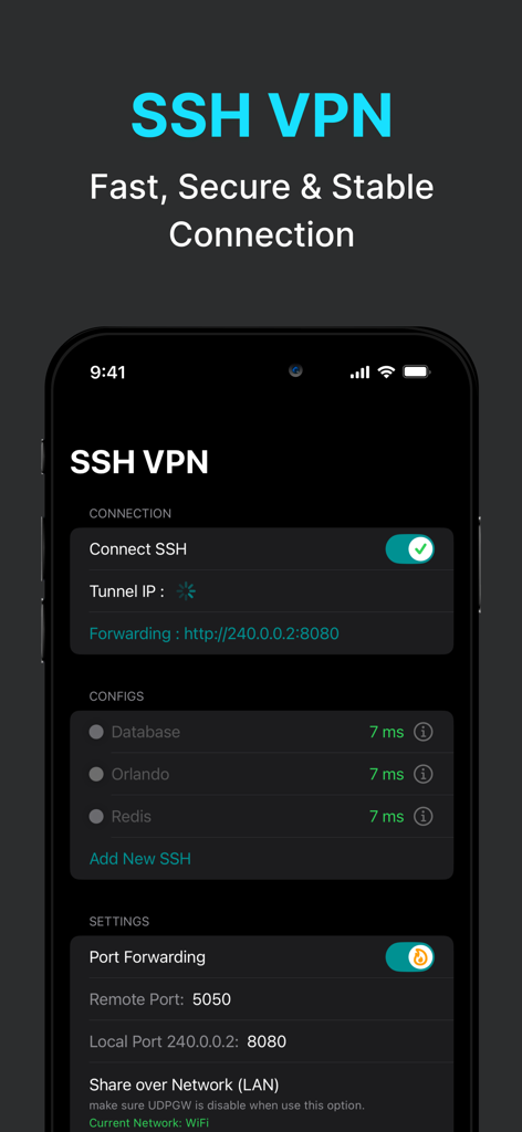 SSH VPN - Port Forwarding - Developer Tools App | MWM