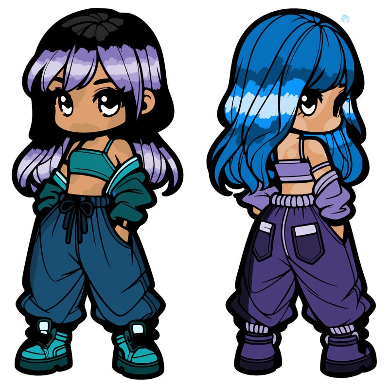 girl in crop top and baggy pants