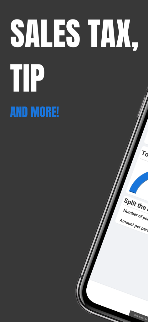 Quebec tax calculator app interface showing sales tax and tip calculation features