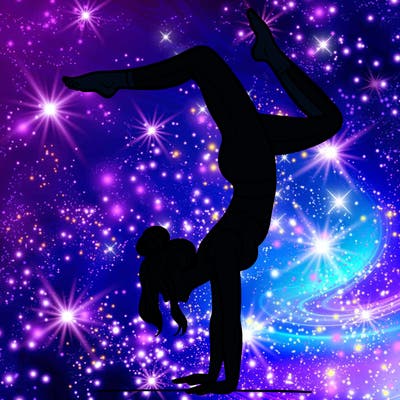 a woman doing a handstand