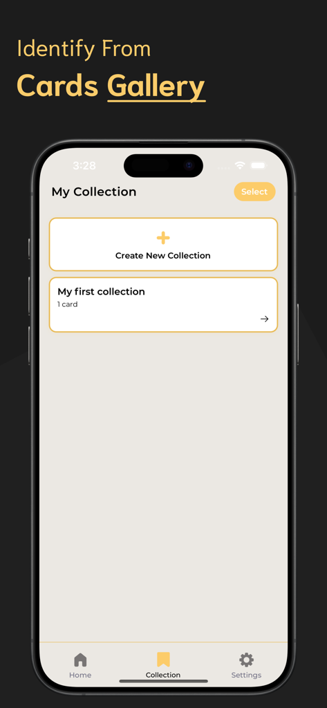 Sports Card Scanner - SC - Interface of the Sports Card Scanner app showing the My Collection screen and digital binder folders