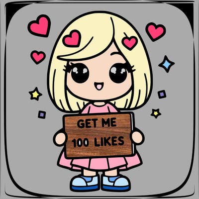 a girl with a sign that says get me 100 likes