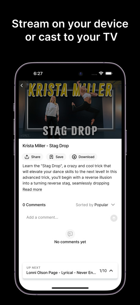 The Space TV: Dance Classes! - Krista Miller Stag Drop dance tutorial on The Space TV app
