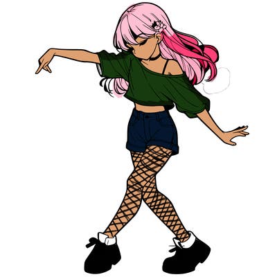 realistic girl danceing