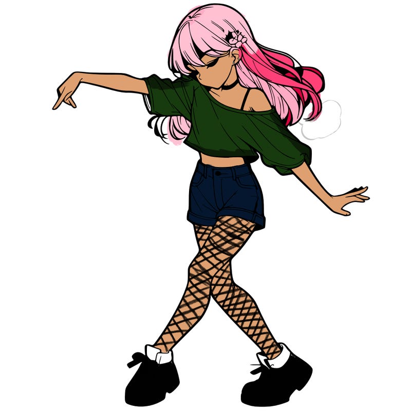 realistic girl danceing