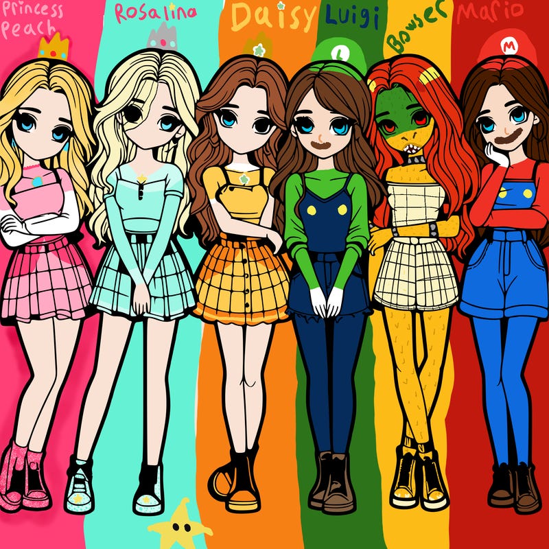 a group of girls realistic