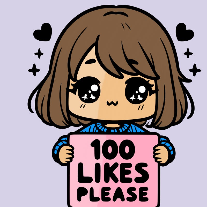 cute girl holding a sign saying 100 likes please