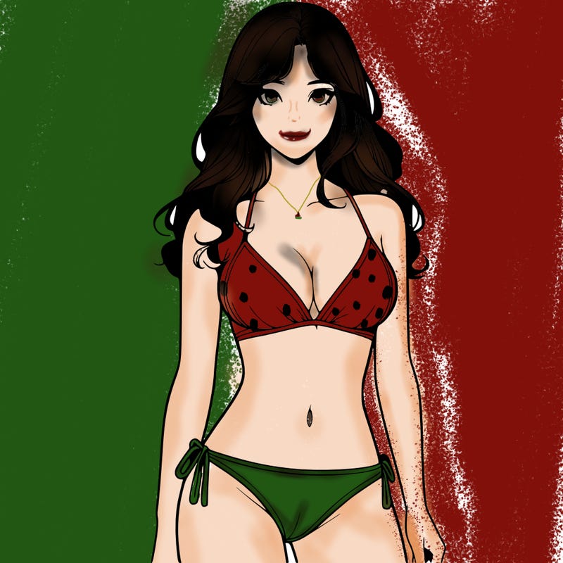 realistic girl with a revealing swimsuit