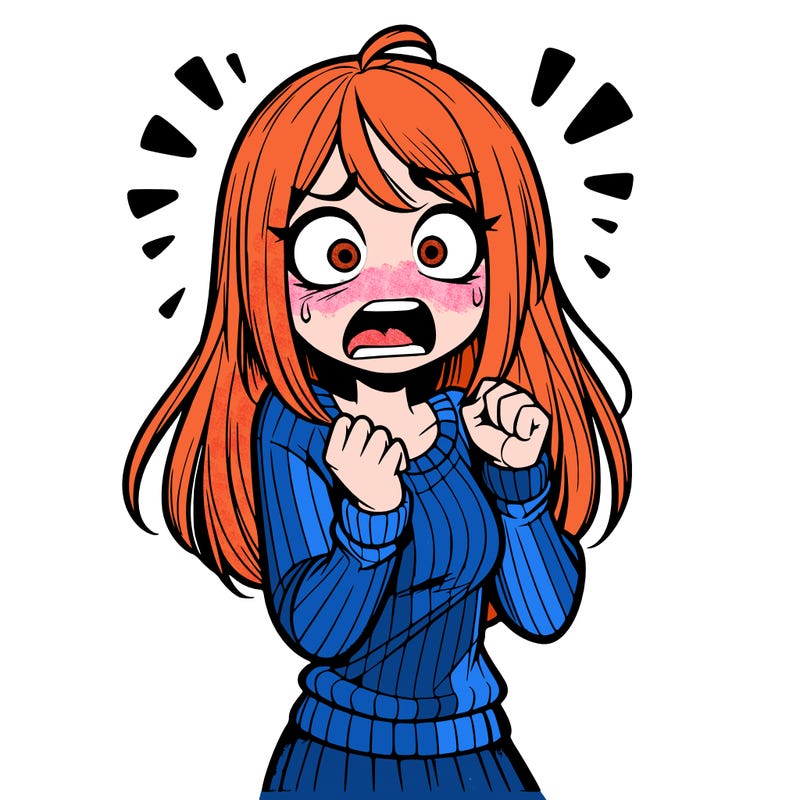 realistic girl freaking out