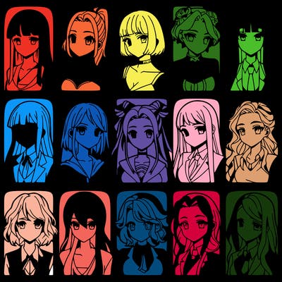 girls that look diffrent anime