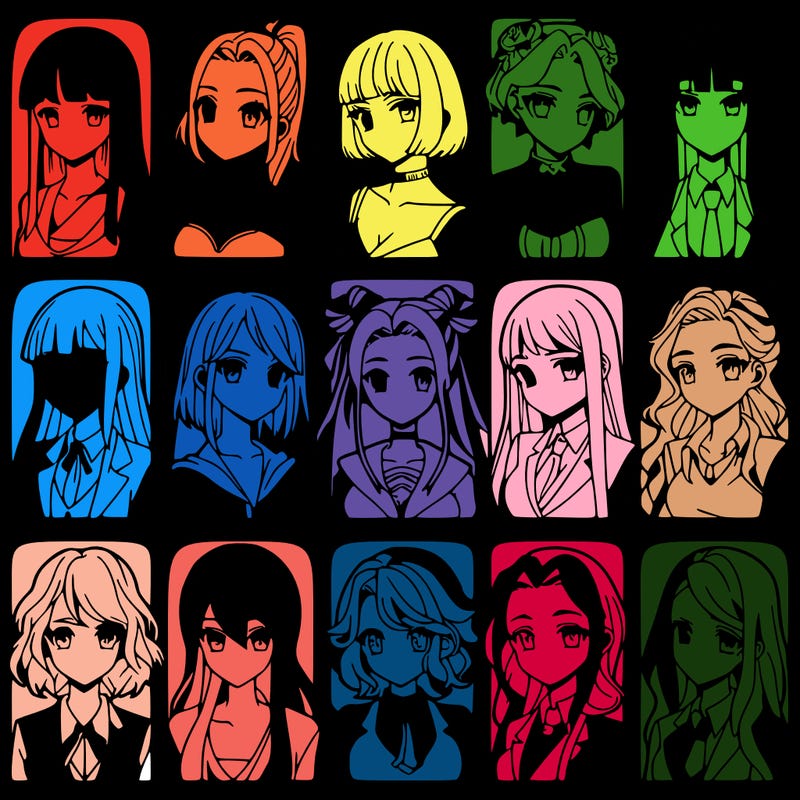 girls that look diffrent anime