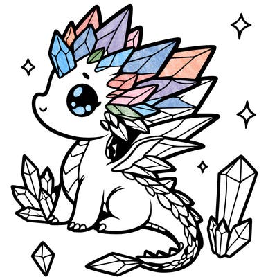little cute crystal dragon
