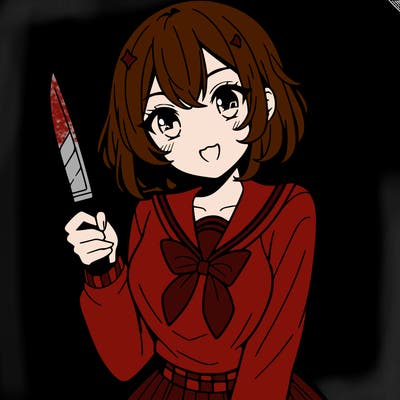 anime girl with a knife