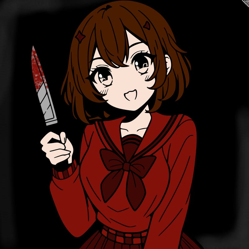 anime girl with a knife