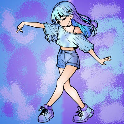 realistic girl danceing