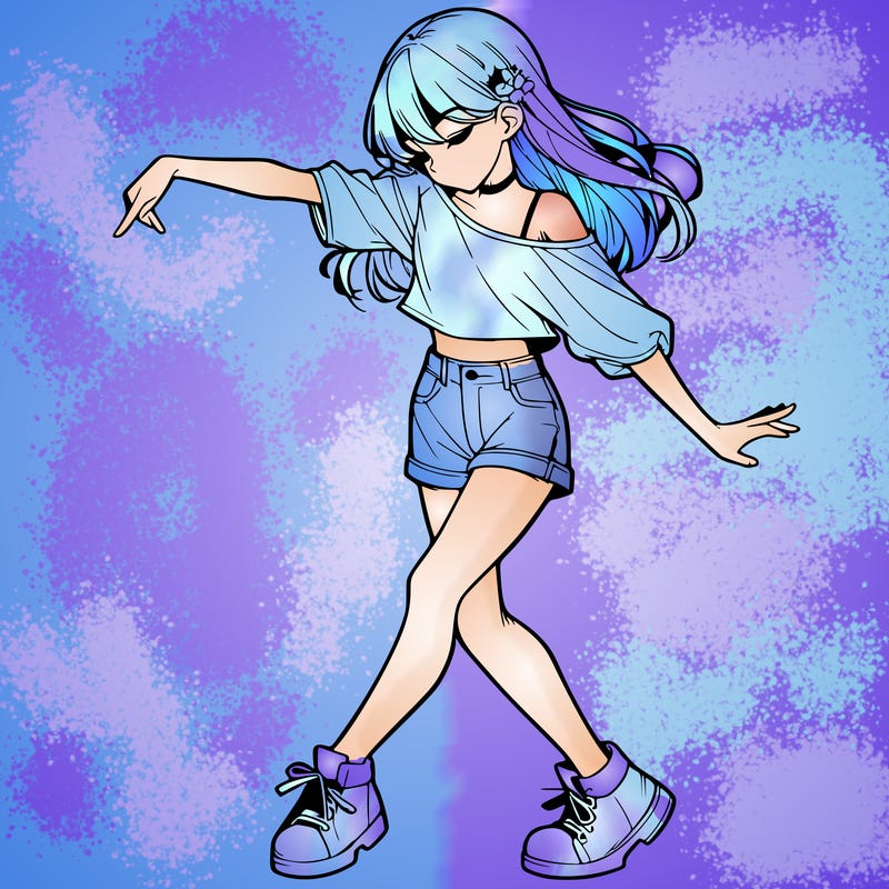 realistic girl danceing