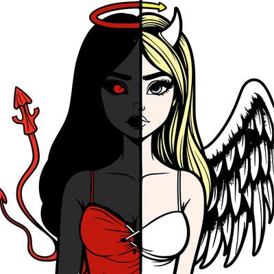 devil vs angel realistic girl