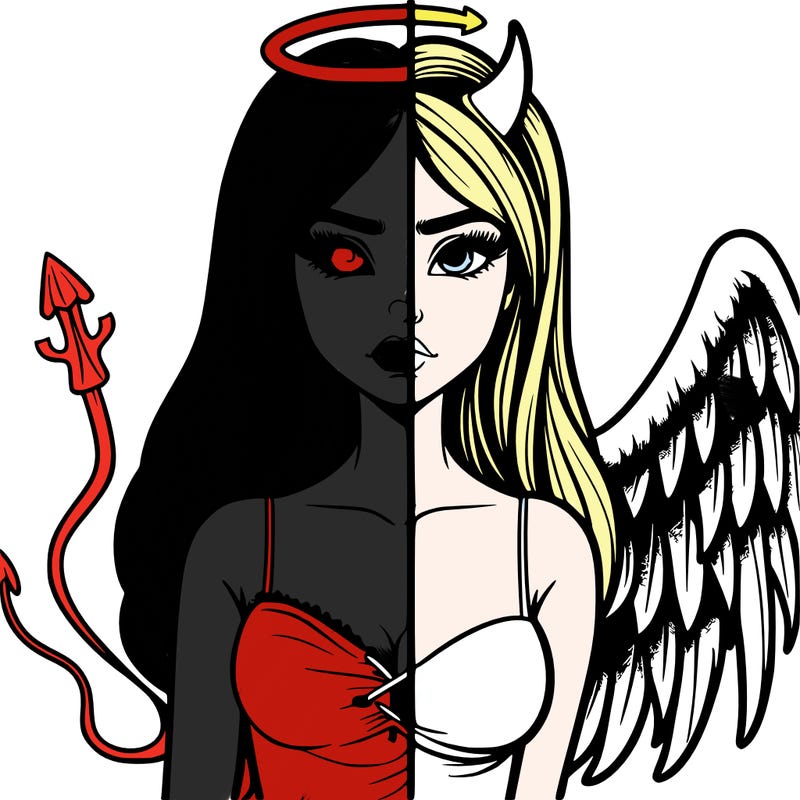 devil vs angel realistic girl