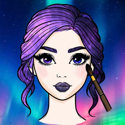 realistic person with makeup