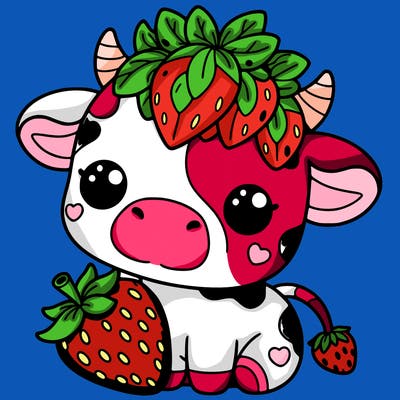 cute strawberry cow