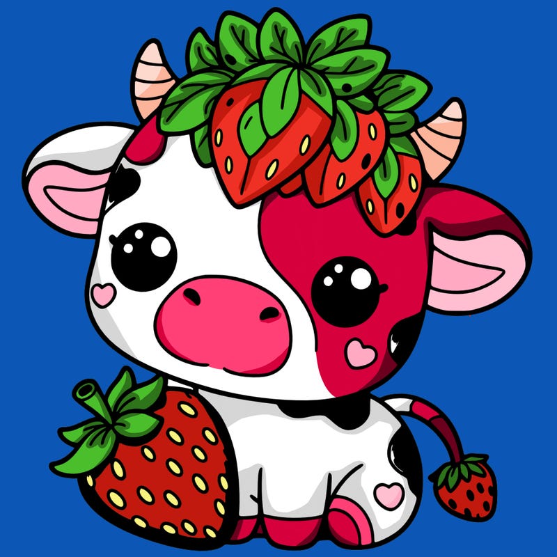 cute strawberry cow