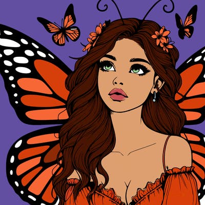 butterfly fairy realistic girl
