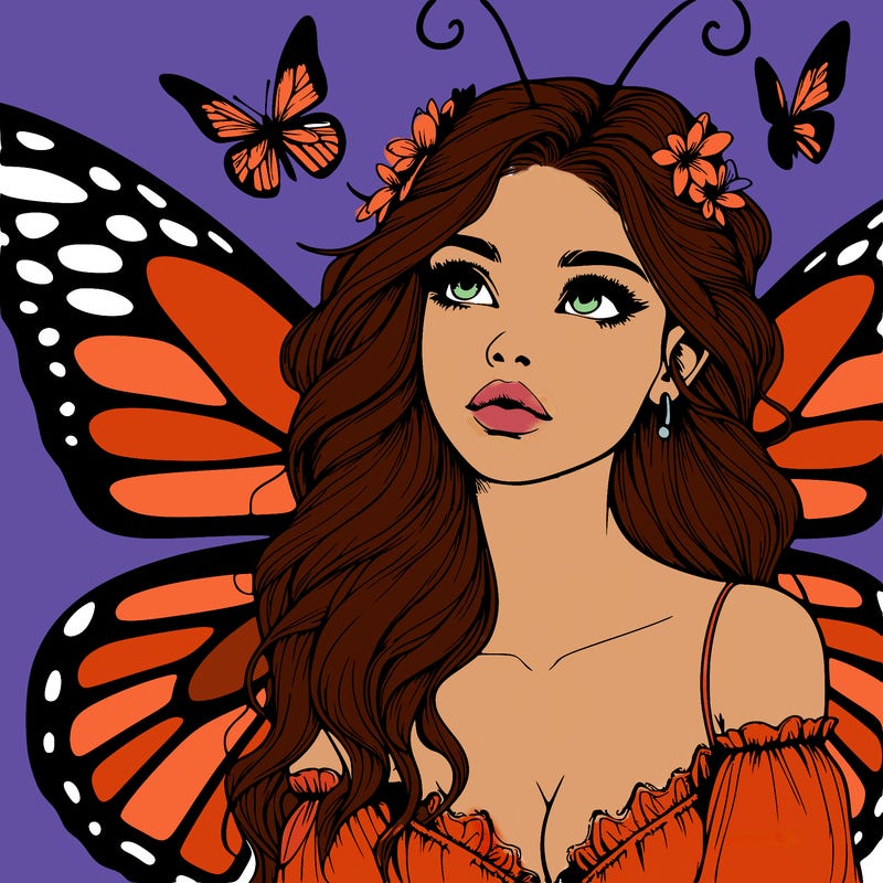 butterfly fairy realistic girl