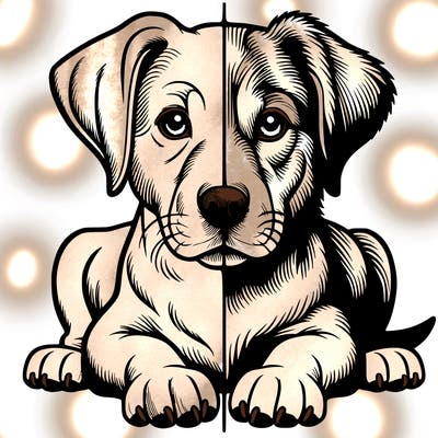 realistic dog split picture