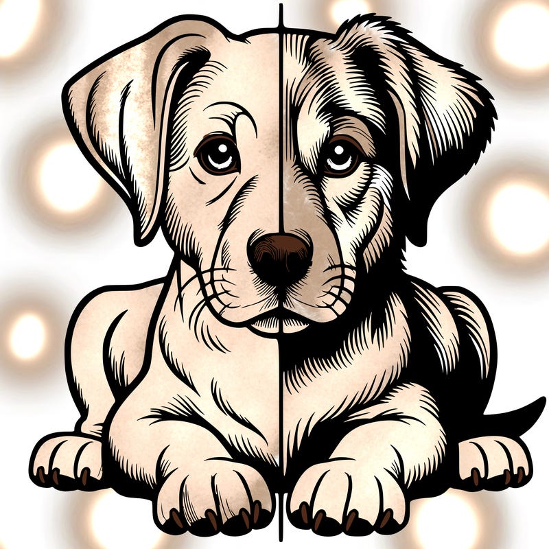 realistic dog split picture