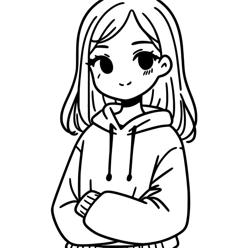 a girl in a sweatshirt