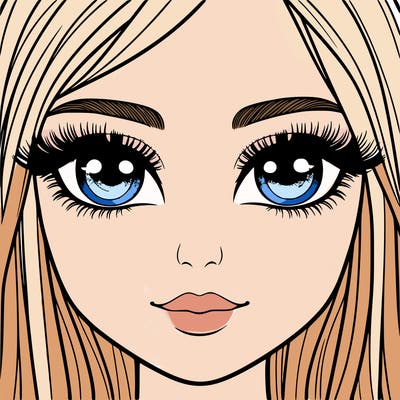 realistic girl with lashes