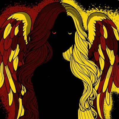 realistic girl with wings