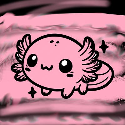 cute easy baby axolotl