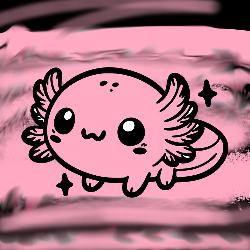cute easy baby axolotl